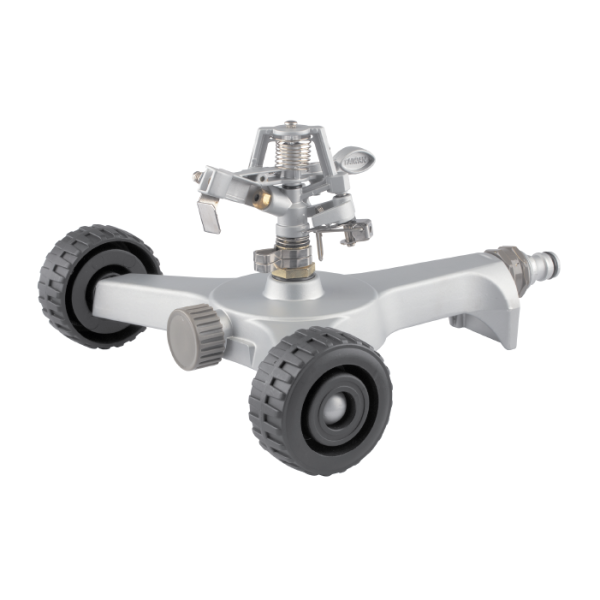 Impulse Sprinkler on Metal Sled with Wheels